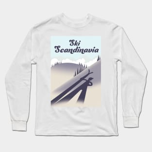 Ski Scandinavia travel poster Long Sleeve T-Shirt